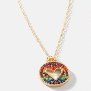 Rainbow Heart Pendant Necklace